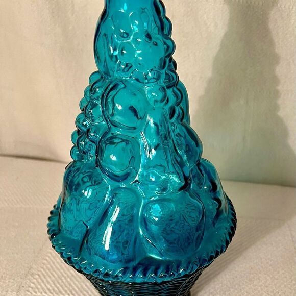 Empoli Blue Fruit Basket Italian Genie Bottle Decanter with No Stopper. EVC - Picture 2 of 10